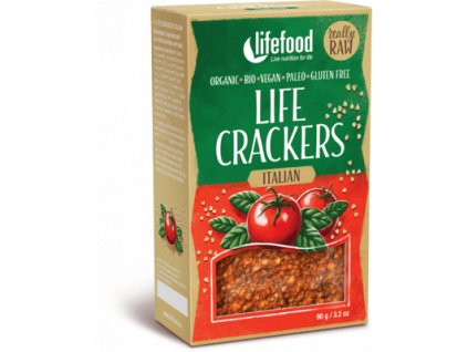 2859 lifefood life crackers italske bio raw 90 g