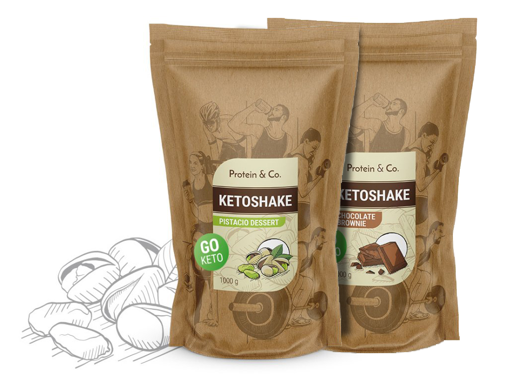 Protein & Co. Ketoshake 1 + 1 kg za zvýhodnenú cenu – proteínový diétny koktail Zvoľ príchuť: Vanilla dream, Zvoľ príchuť: Chocolate brownie