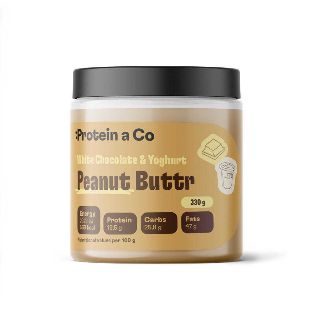 Protein&co. arašídový krém s bílou čokoládou a jogurtem 330 g