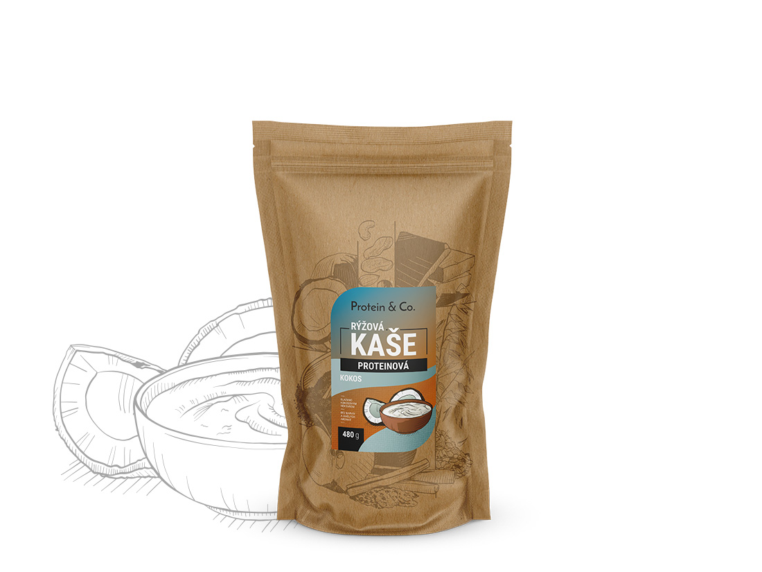 Protein & Co. Proteínová ryžová kaša 480 g Zvoľ príchuť: Kokos