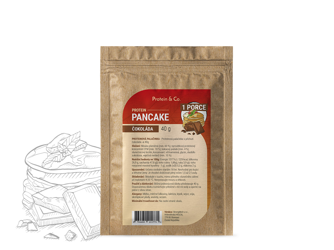 Protein & Co. Proteínové palacinky 40 g Zvoľ príchuť: Čokoláda