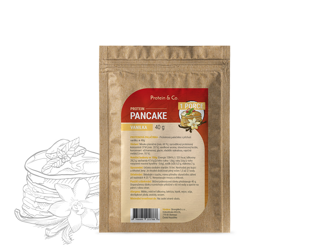 Protein & Co. Proteínové palacinky 40 g Zvoľ príchuť: Vanilka