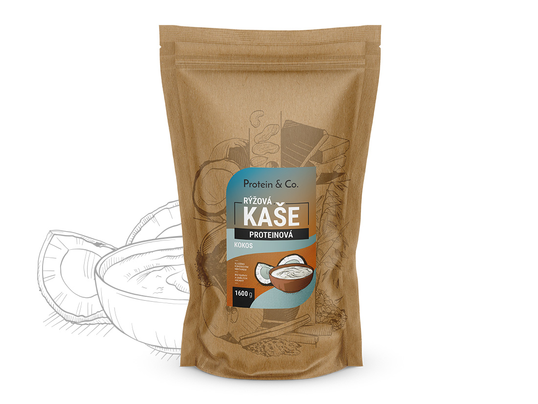 Protein & Co. Proteínová ryžová kaša 1600 g Zvoľ príchuť: Kokos
