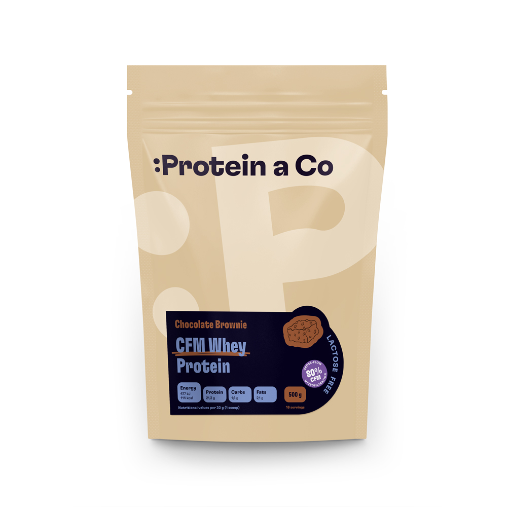 Protein & Co. Bezlaktózový CFM Whey Váha: 500g, Zvol příchuť: Chocolate brownie