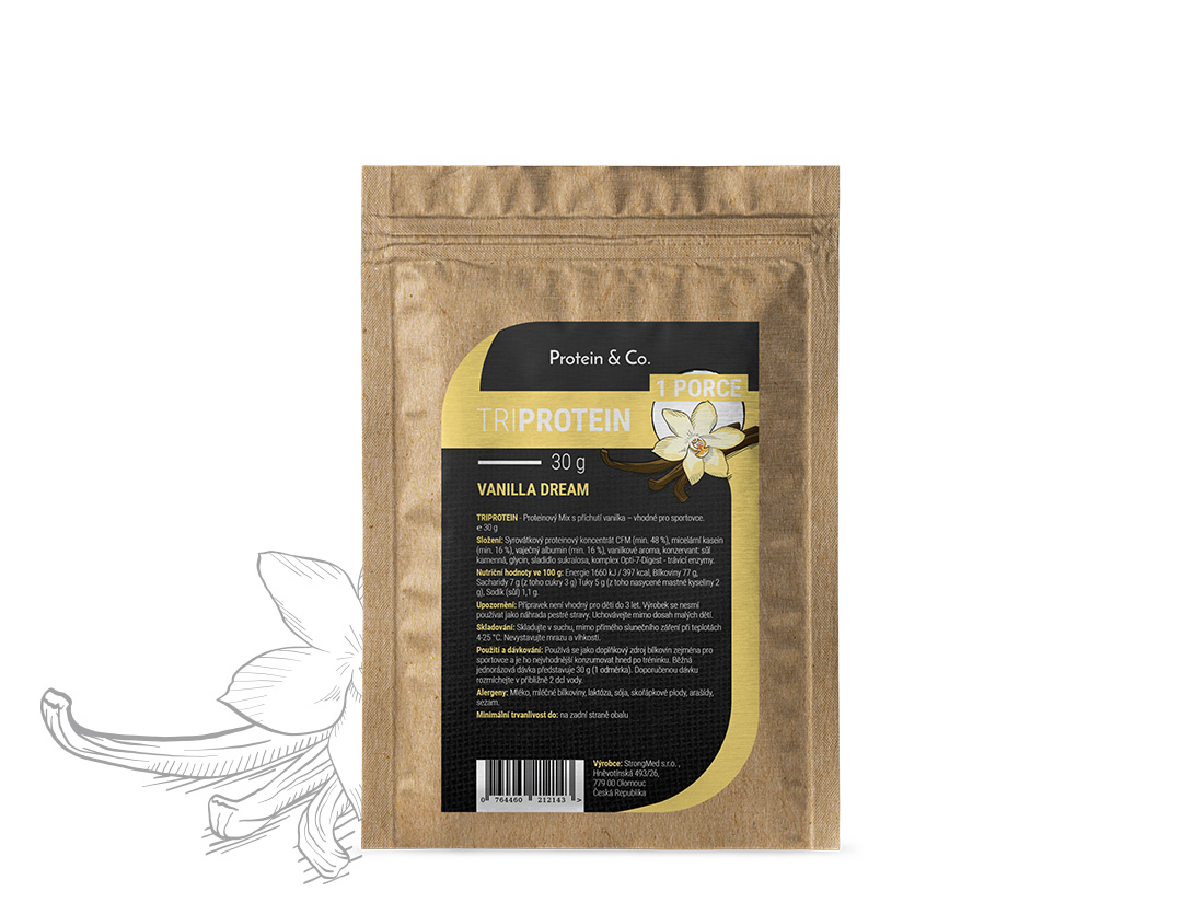 E-shop Protein & Co. Triproteín – 1 porcia 30 g Zvoľ príchuť: Vanilla dream