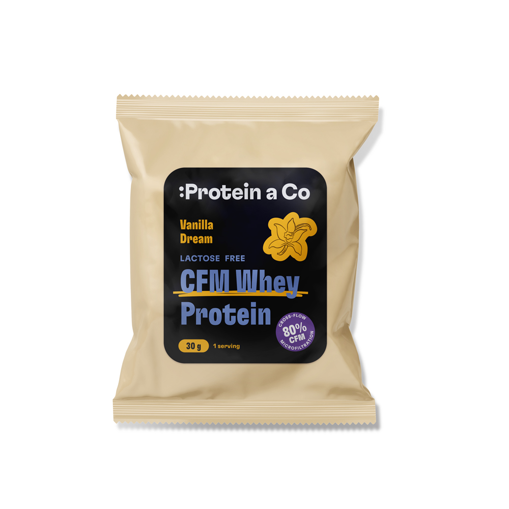 Protein & Co. Bezlaktózový CFM Whey - 1 porce 30 g Zvol příchuť: Vanilla dream