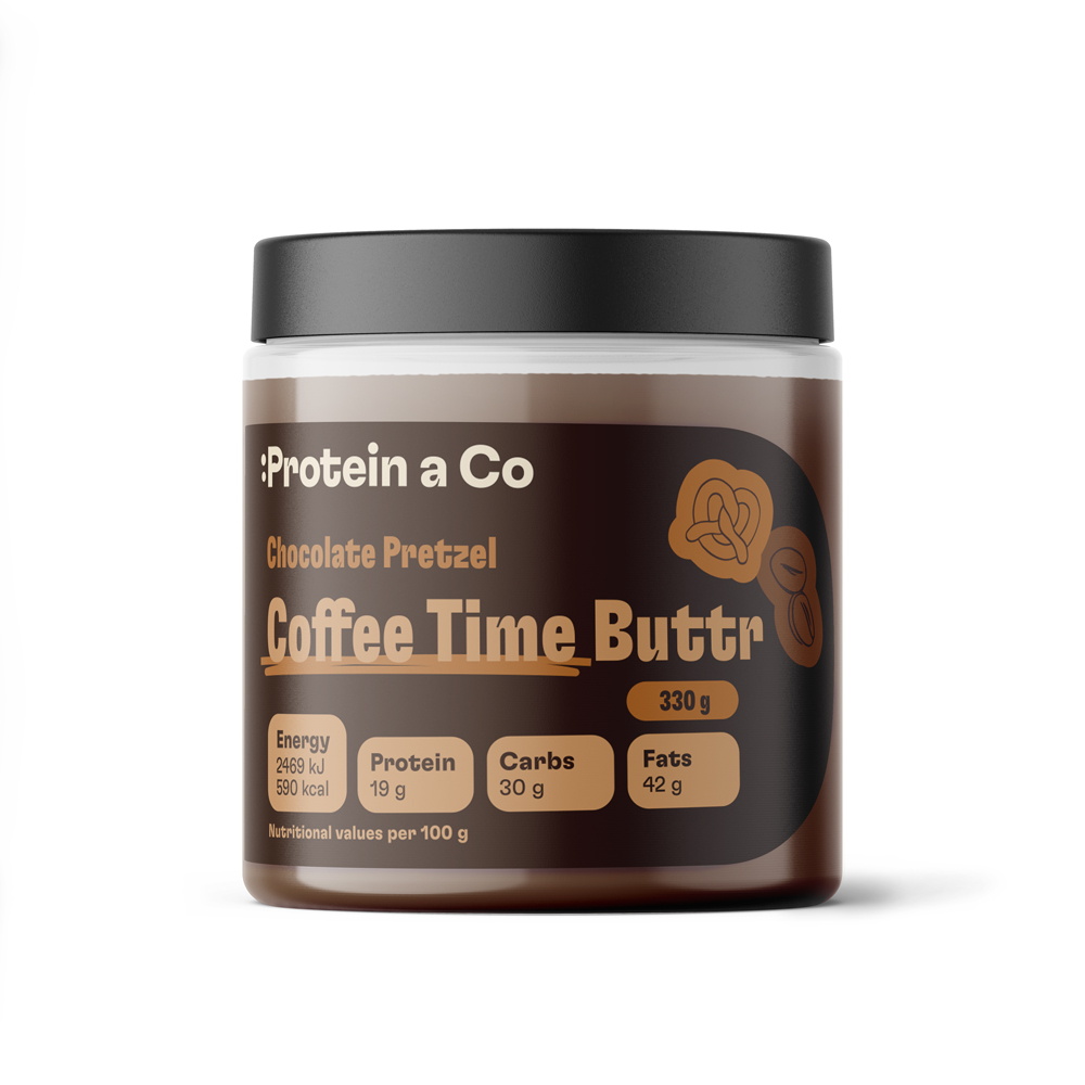 Protein & Co. COFFEE TIME Čokoládový preclík s mákem - oříškový krém s kávou 330 g