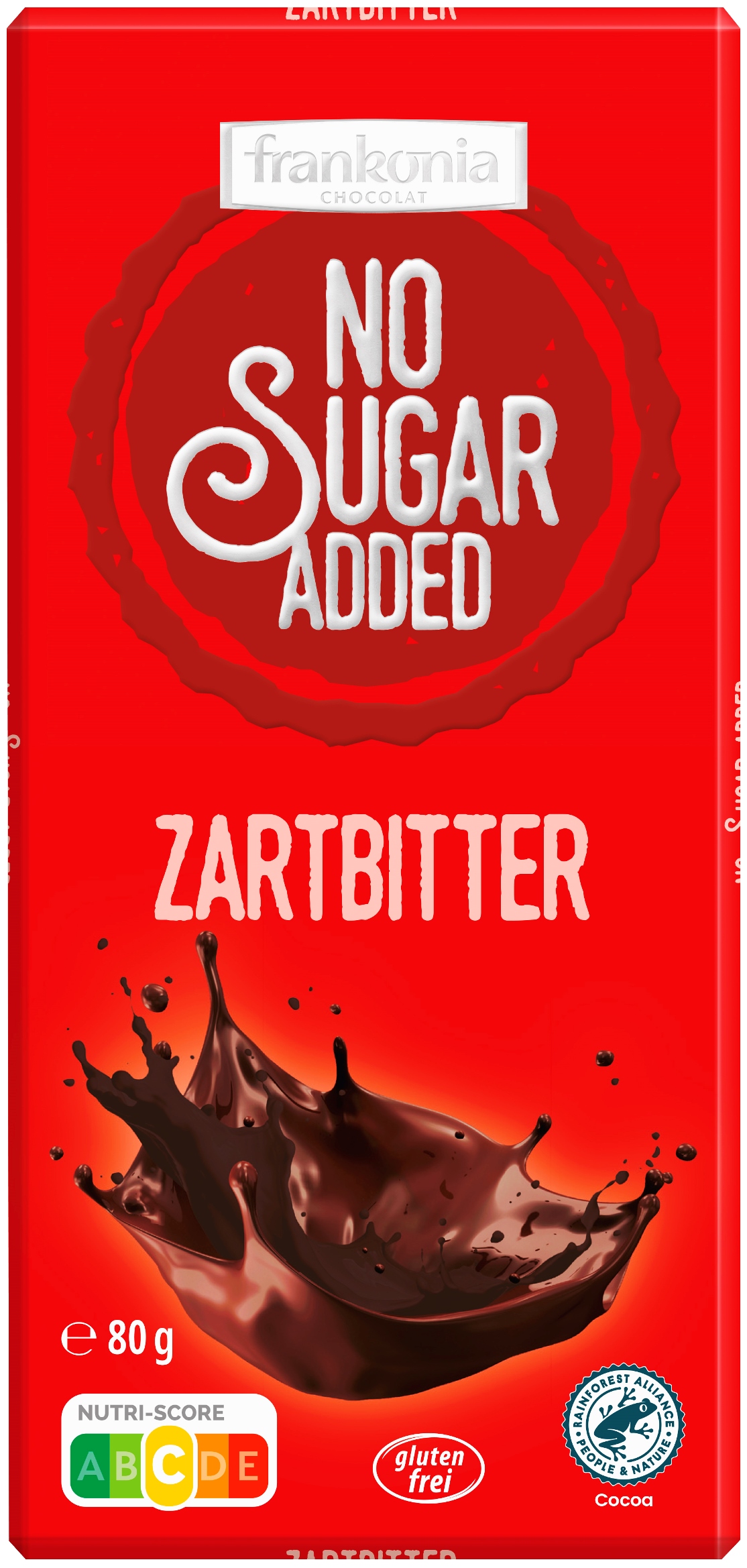 Frakonila Chocolate No Sugar Added 80 g PŘÍCHUŤ: Hořká čokoláda Obrázek
