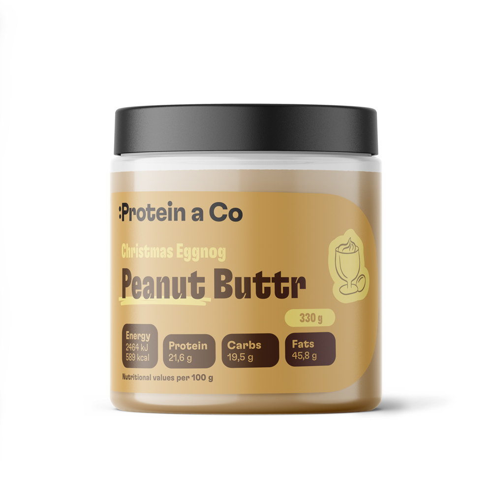 Protein & Co. Christmas Eggnog - Arašídový krém s příchutí vaječného likéru - 330 g Obrázek