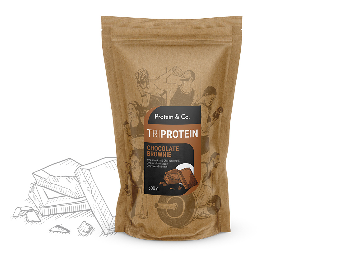 Protein & Co. Triprotein ochutený – 500 g Zvoľ príchuť: Chocolate brownie