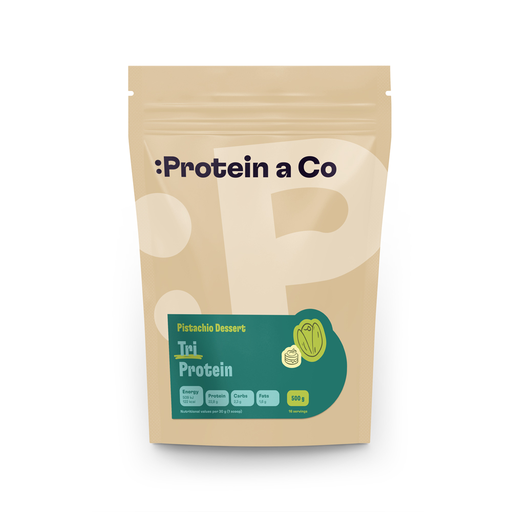 Protein&Co. TriBlend – protein MIX 1 kg PŘÍCHUŤ: Pistachio dessert Obrázek