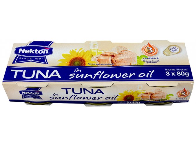 E-shop Nekton Nektón Tuniak v slnečnicovom oleji celý 3x80 g