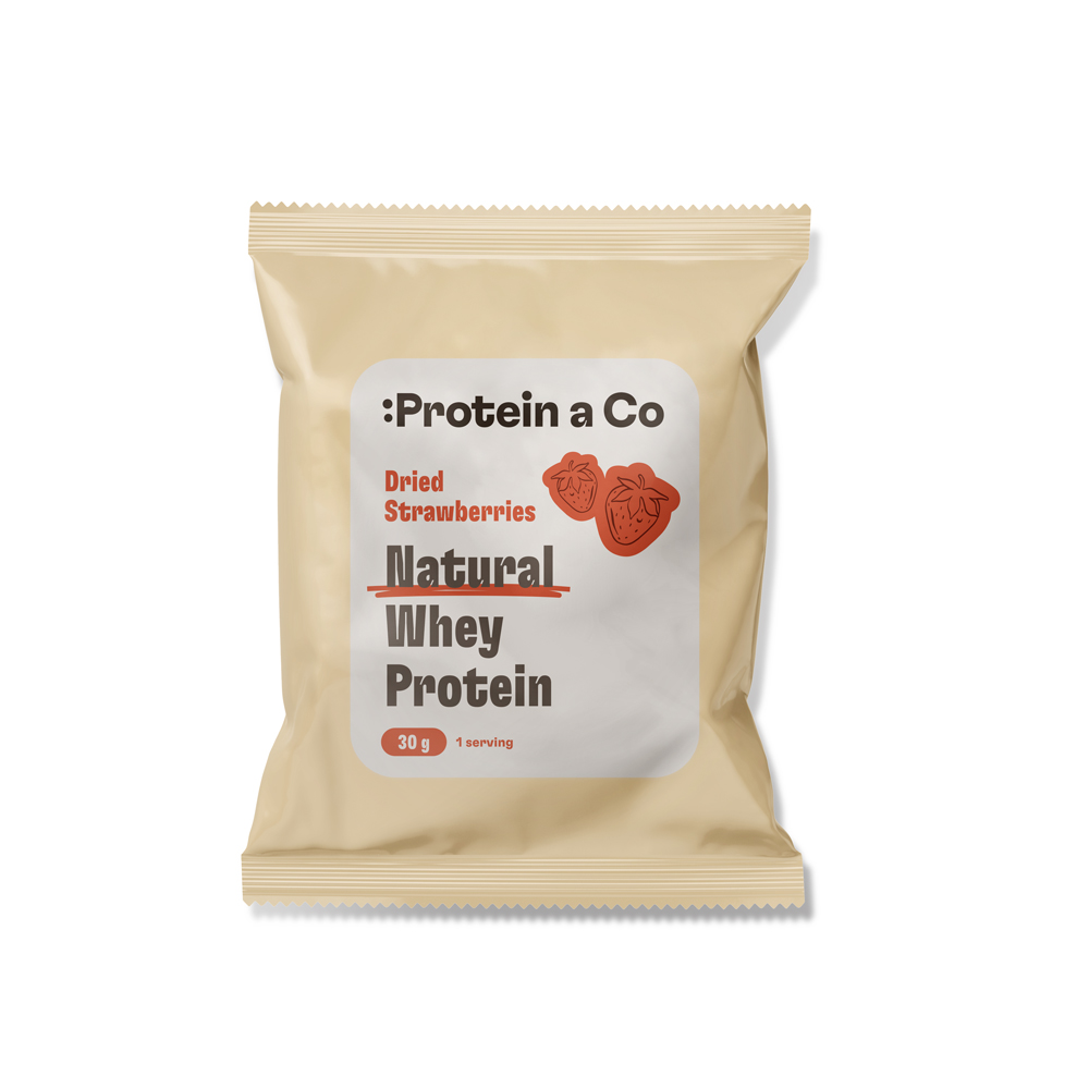 Protein&Co. NATURAL WHEY 30 g Zvol příchuť: Dried strawberries Obrázek