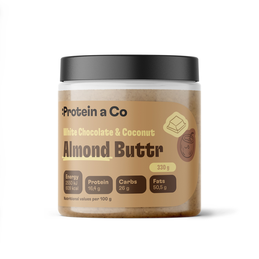 Protein&Co. Mandlový krém s bílou čokoládou a kokosem 330 g
