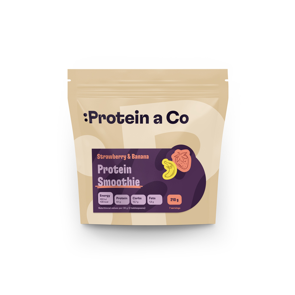 Protein & Co. Protein Smoothie 210 g Vyber si z těchto lahodných příchutí: Strawberry & Banana