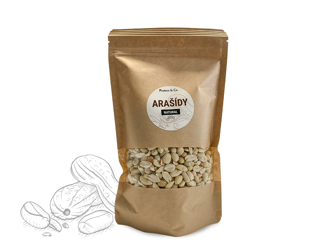 E-shop Protein & Co. Arašídy natural lúpané Váha: 500 g