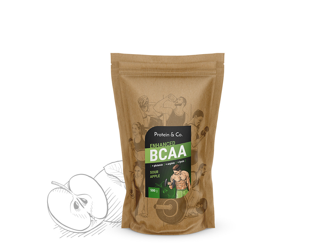E-shop Protein&Co. BCAA ENHANCED – komplex aminokyselin 250 g Váha: 500 g, Zvoľ príchuť: Sour apple