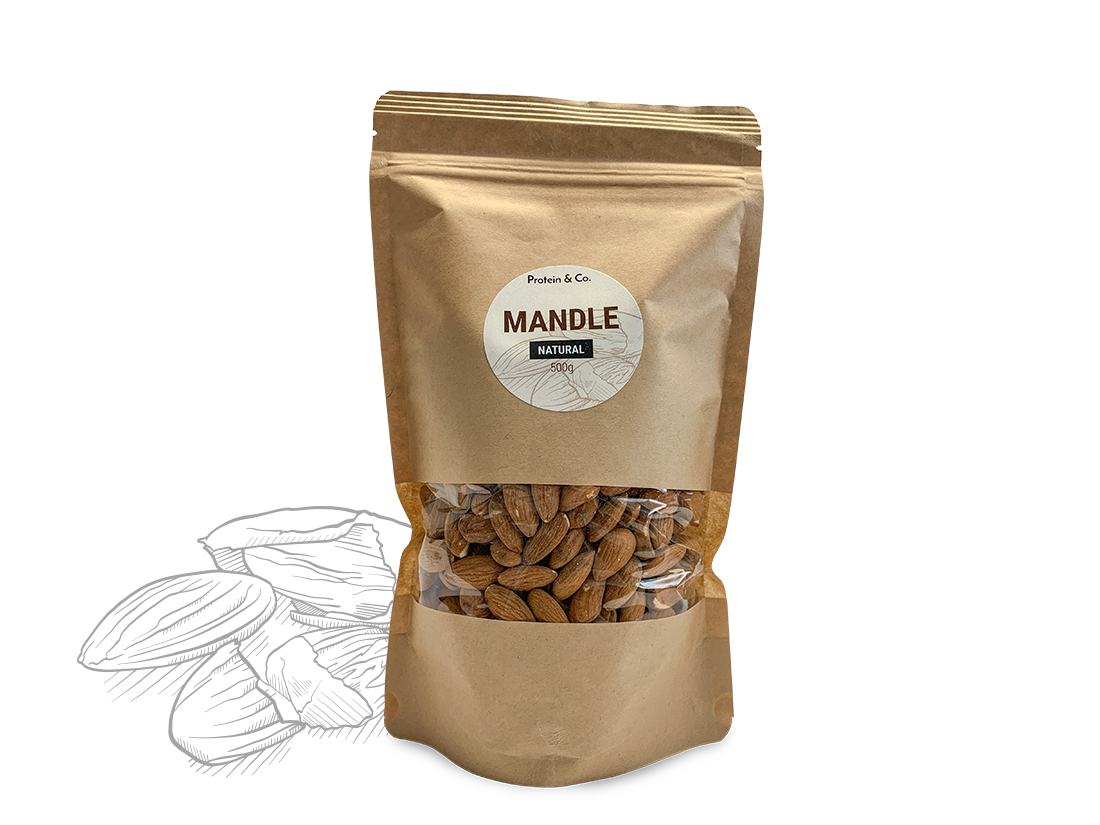 E-shop Protein & Co. Mandle natural neloupané Váha: 1 000 g