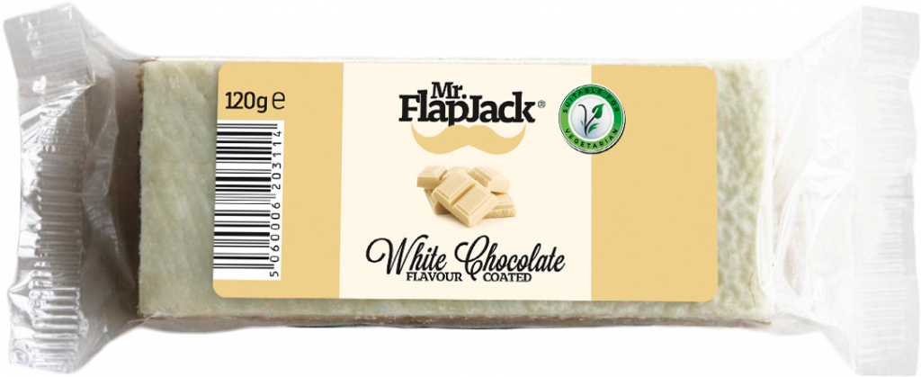 E-shop Mr. Flapjack 120 g – 6 príchutí Zvoľ príchuť: Biela čokoláda
