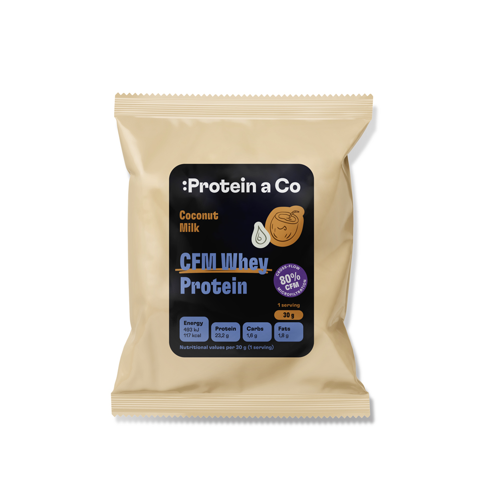 Protein&Co. CFM WHEY PROTEIN 80 - 30 g Zvol příchuť: Strawberry milkshake