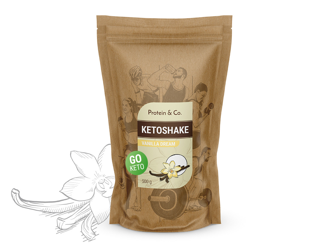 Protein & Co. Ketoshake – proteínový diétny koktail Váha: 500 g, Zvoľ príchuť: Vanilla dream