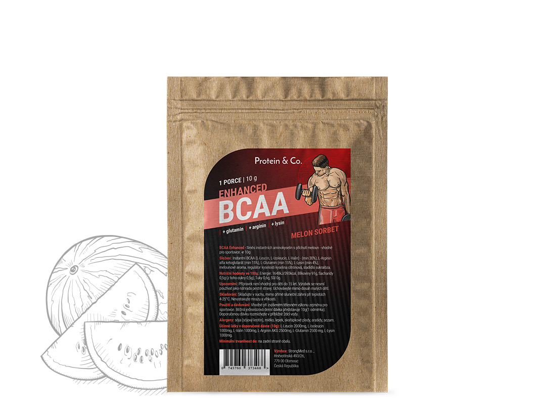 E-shop Protein & Co. BCAA ENHANCED – 10 g Zvoľ príchuť: Melon sorbet