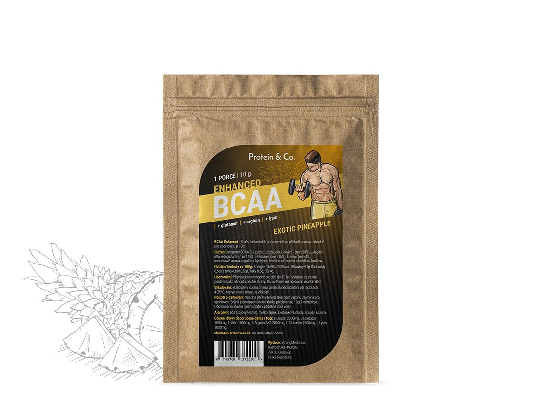 E-shop Protein & Co. BCAA ENHANCED – 10 g Zvoľ príchuť: Exotic pineapple