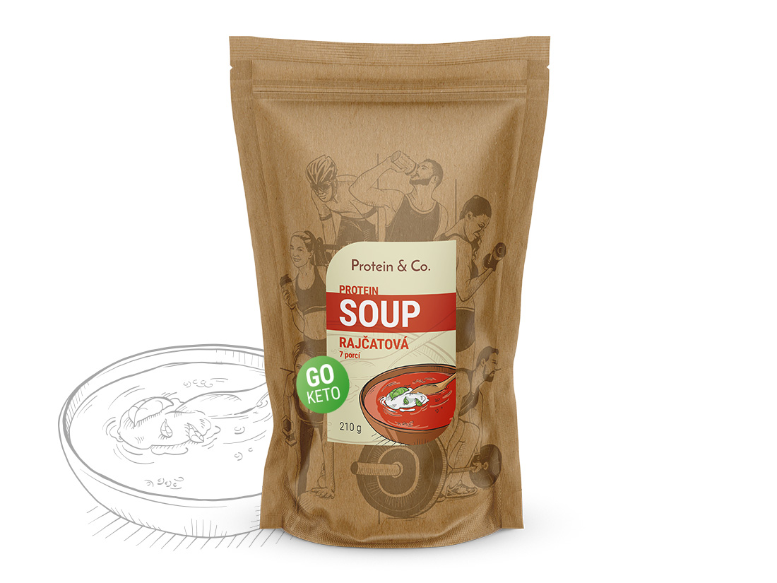 Protein&Co. Keto proteíová polievka Váha: 210 g, Zvoľ príchuť: Rajská polievka