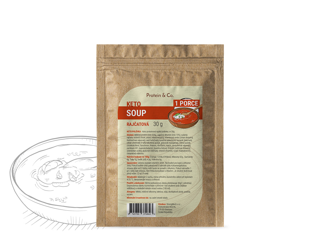 Protein & Co. Keto proteínová polievka 1 porcia – 30 g Zvoľ príchuť: Rajská polievka