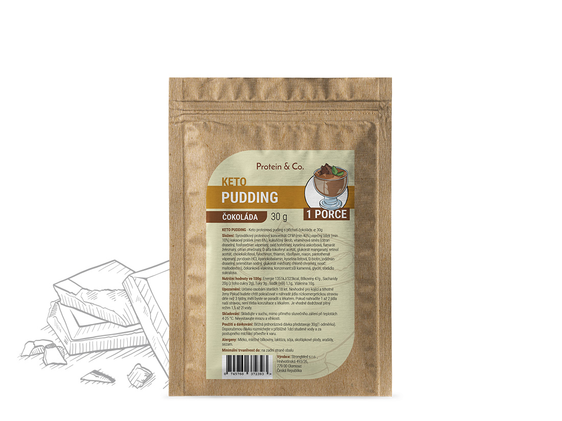 Protein & Co. Keto proteínový pudding 1 porcia – 30 g Zvoľ príchuť: Čokoláda