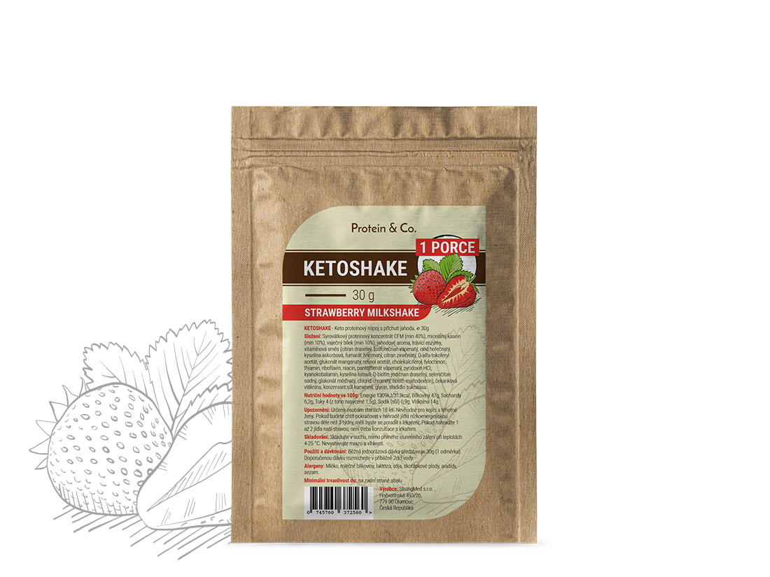 E-shop Protein & Co. Ketoshake – 1 porcia 30 g Zvoľ príchuť: Strawberry milkshake