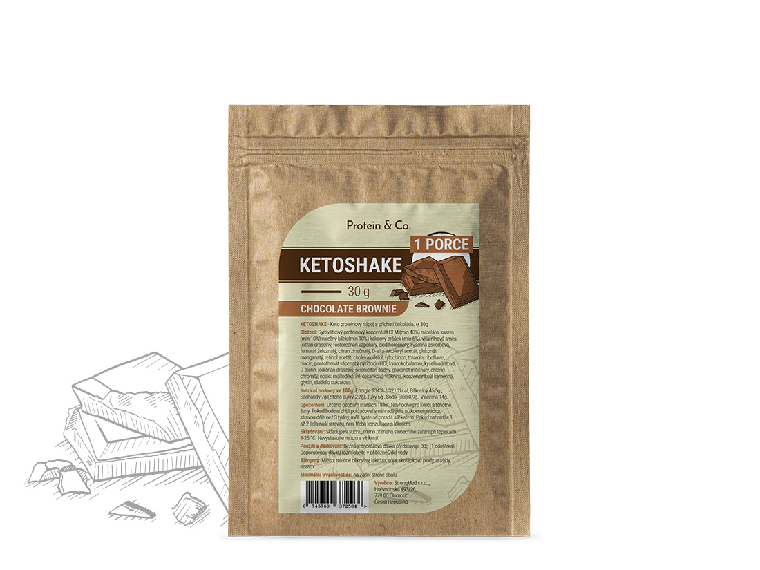 Protein & Co. Ketoshake – 1 porcia 30 g Zvoľ príchuť: Chocolate brownie