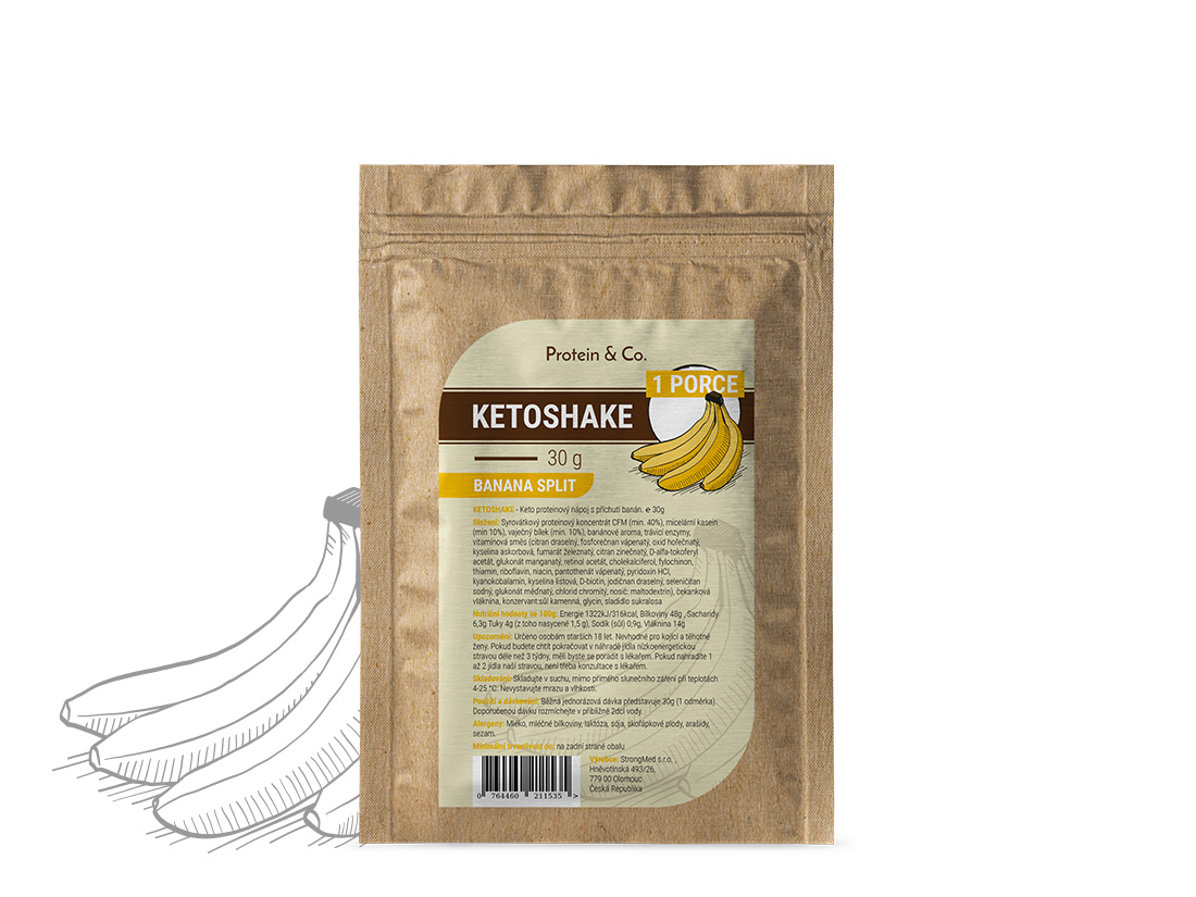 Protein & Co. Ketoshake – 1 porcia 30 g Zvoľ príchuť: Banana split