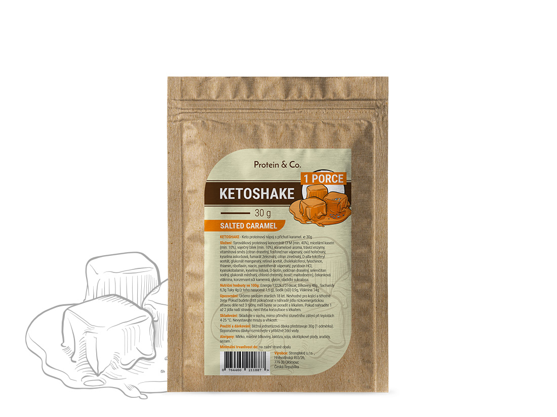 Protein & Co. Ketoshake – 1 porcia 30 g Zvoľ príchuť: Salted caramel