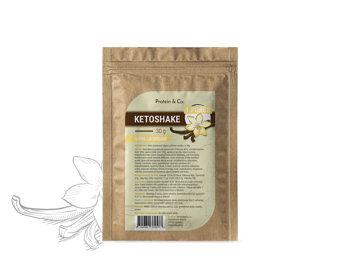 Protein & Co. Ketoshake – 1 porcia 30 g Zvoľ príchuť: Vanilla dream