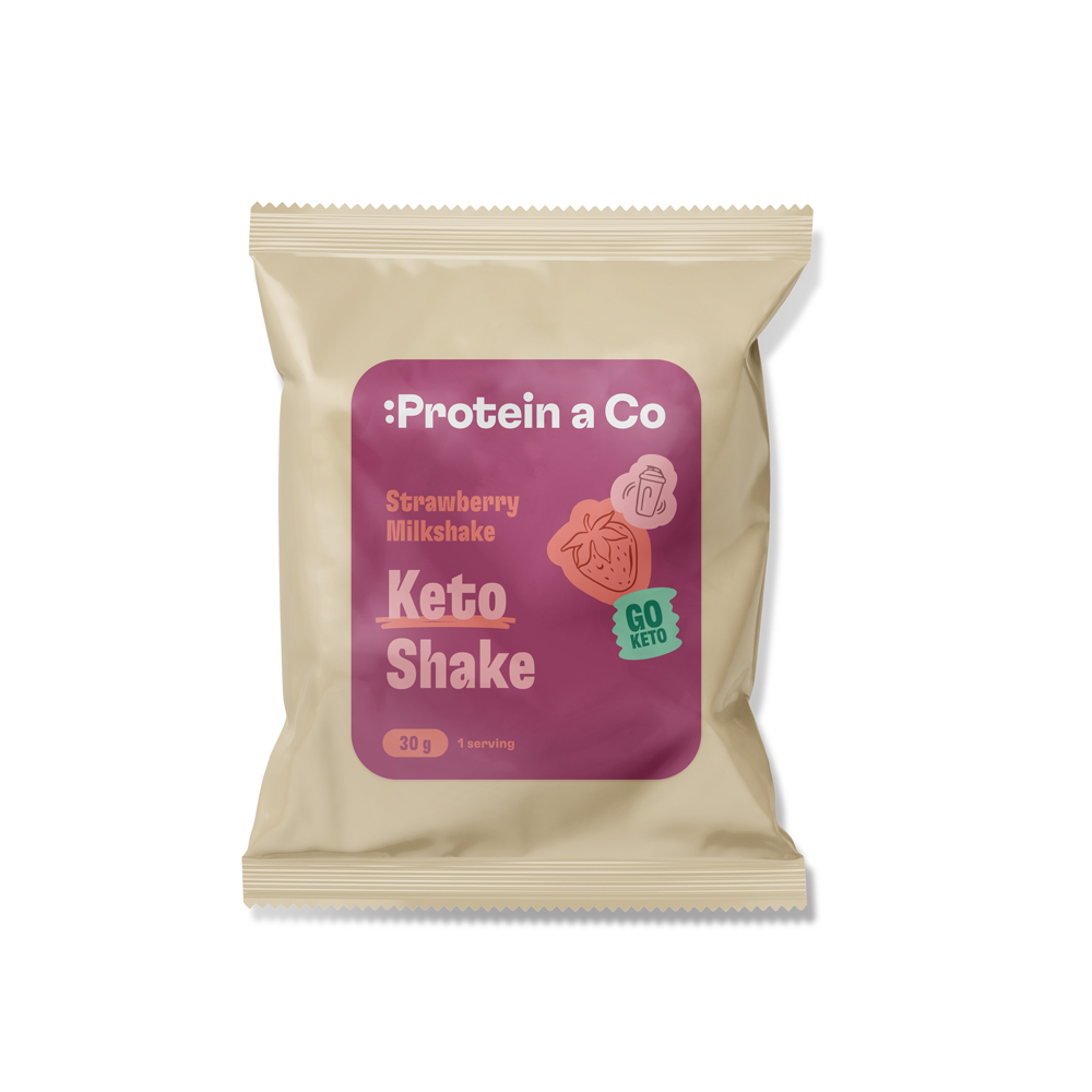 Protein & Co. Ketoshake  – 1 porce 30 g Zvol příchuť: Strawberry milkshake