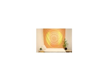 Narzuta Mandala - pomarańczowo - żółta
