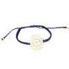 Macrame náramek kruhová mandala modrá