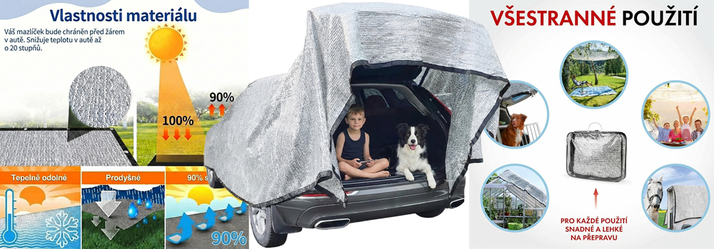 Protisluneční plachta na dodávku