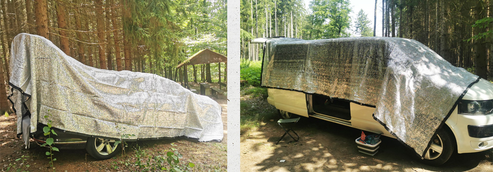 Protisluneční plachta na dodávku