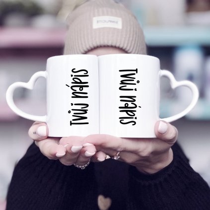 Párové hrnky se srdcovým uchem