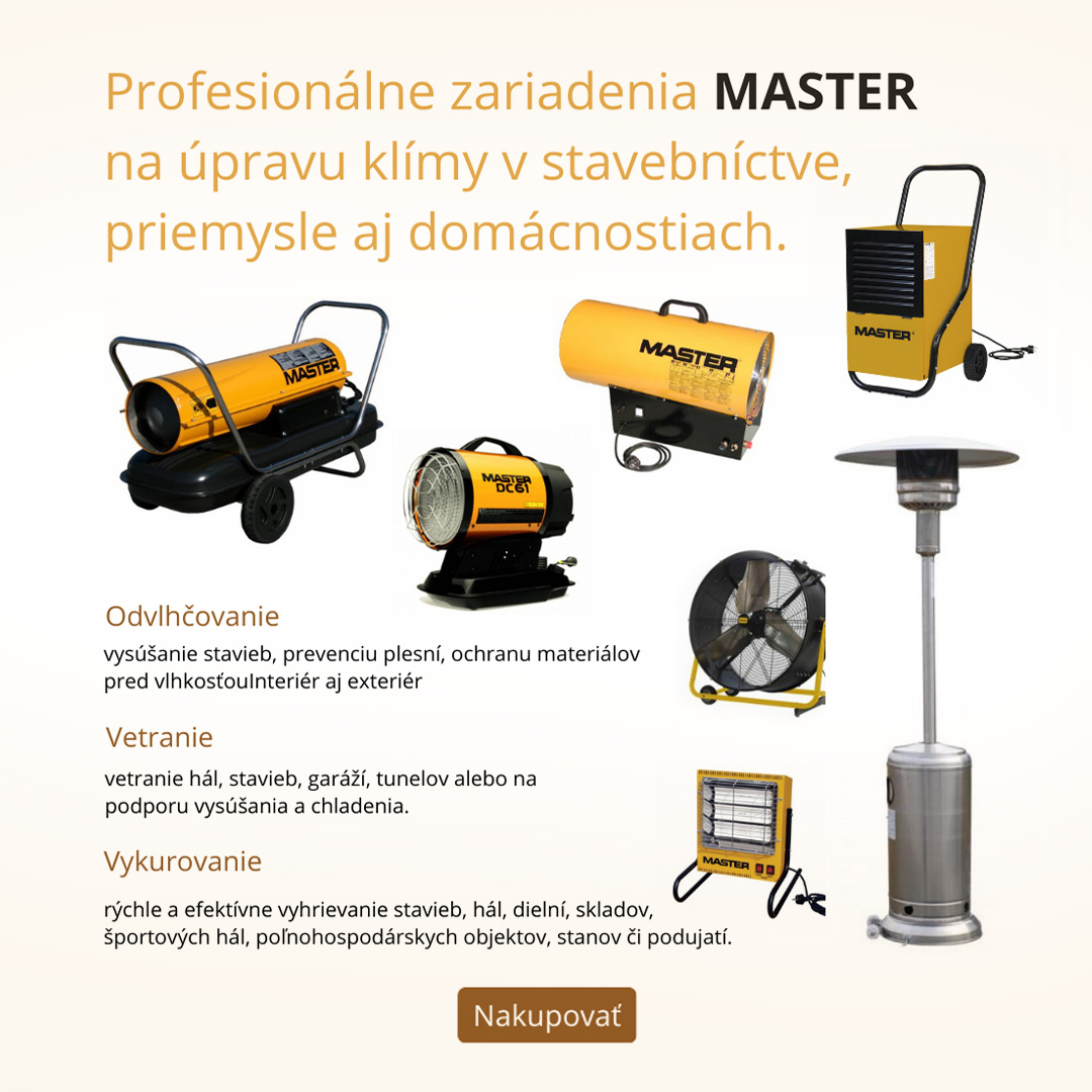 Master odvlhcovanie, vetranie, vykurovanie aj zatopenych objektov