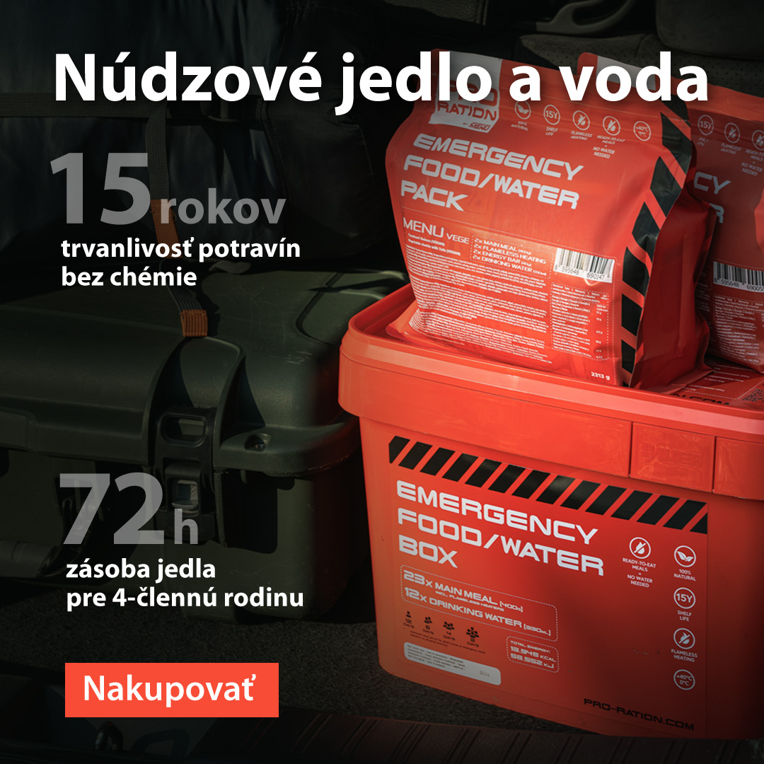 Núdzové jedlo a voda krizova situacia