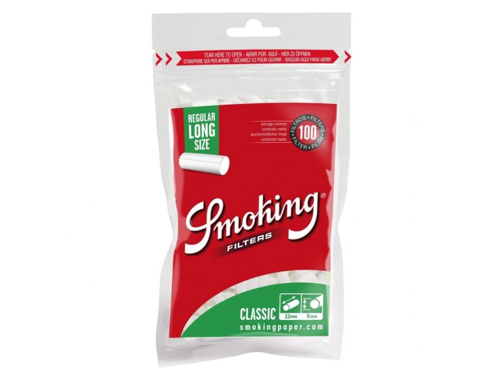 smoking classic filter 8 mm regular long filter 22 mm 1 box 25 beutel 1 ve~2