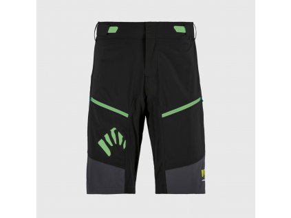 KARPOS Pánské cyklistické šortky RAPID BAGGY SHORT (102) black/dark grey/green fluo - černé/šedé