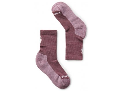 SMARTWOOL Dětské ponožky KIDS´ HIKE LIGHT CUSHION CREW SOCKS argyle purple - fialové
