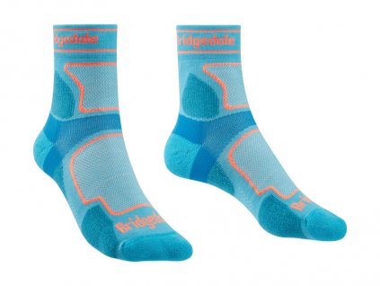 BRIDGEDALE Dámské ponožky TRAIL RUN ULTRALIGHT T2 COOLMAX SPORT LOW  blue - modré