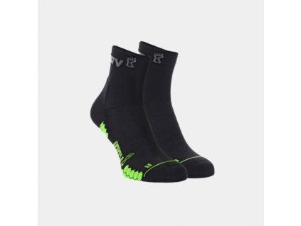 001001 BKGN 01 trailfly sock mid black green front