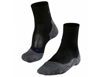 FALKE Pánské ponožky TREKKING TK2 SHORT COOL black mix - černé/šedé