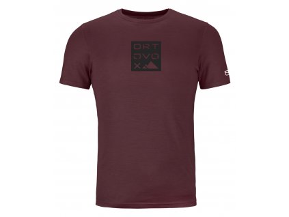 ORTOVOX Pánské triko 185 MERINO SQUARE TS winetasting - červené